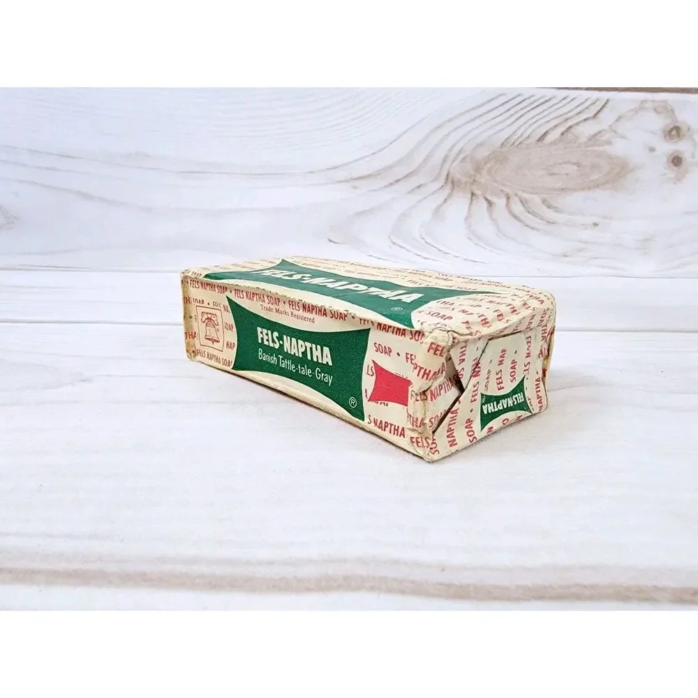 Vintage 1920s Fels-Naptha Laundry Bar Soap Banish Tattle-tale Gray NEW Unopened
